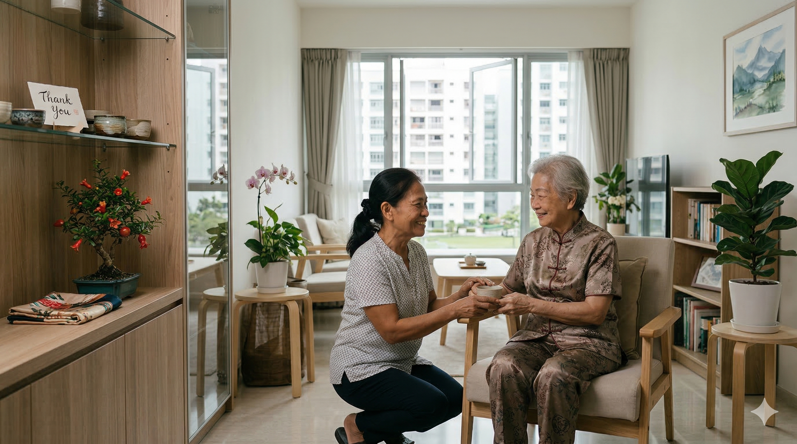 Gratitude — helper caring for elderly